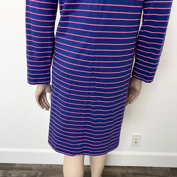 [Lilly Pulitzer] Blue Pink Merritt Palm Striped Embellished Mini Dress Size XL - Picture 10 of 11